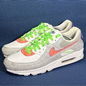 Nike Air Max 90 'Recycled Jersey' White Grey CT1684-100 Sneakers Men’s Sz 12
